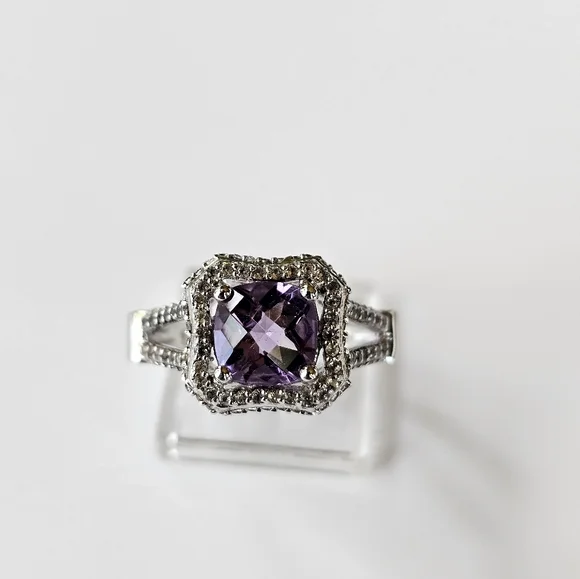 Genuine Carol Brodie Rarities Amethyst & Rubies Sterling Silver Ring Size 9! - Picture 6 of 16